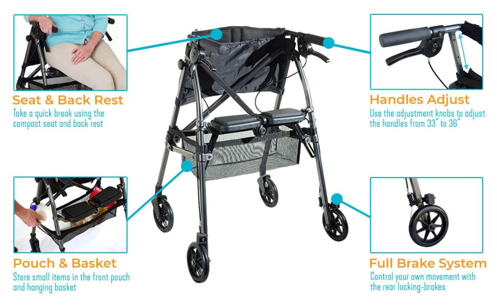Stander EZ  Fold-N-Go Rollator